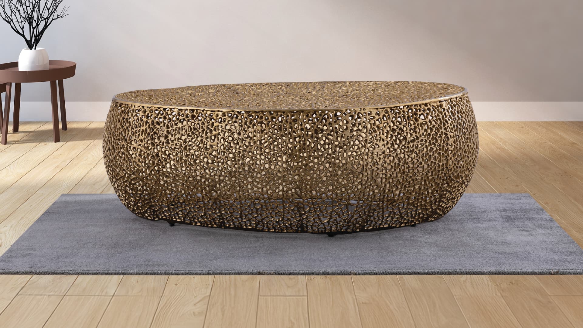Coffee Table Gold Base Marble Coffee Table (only)