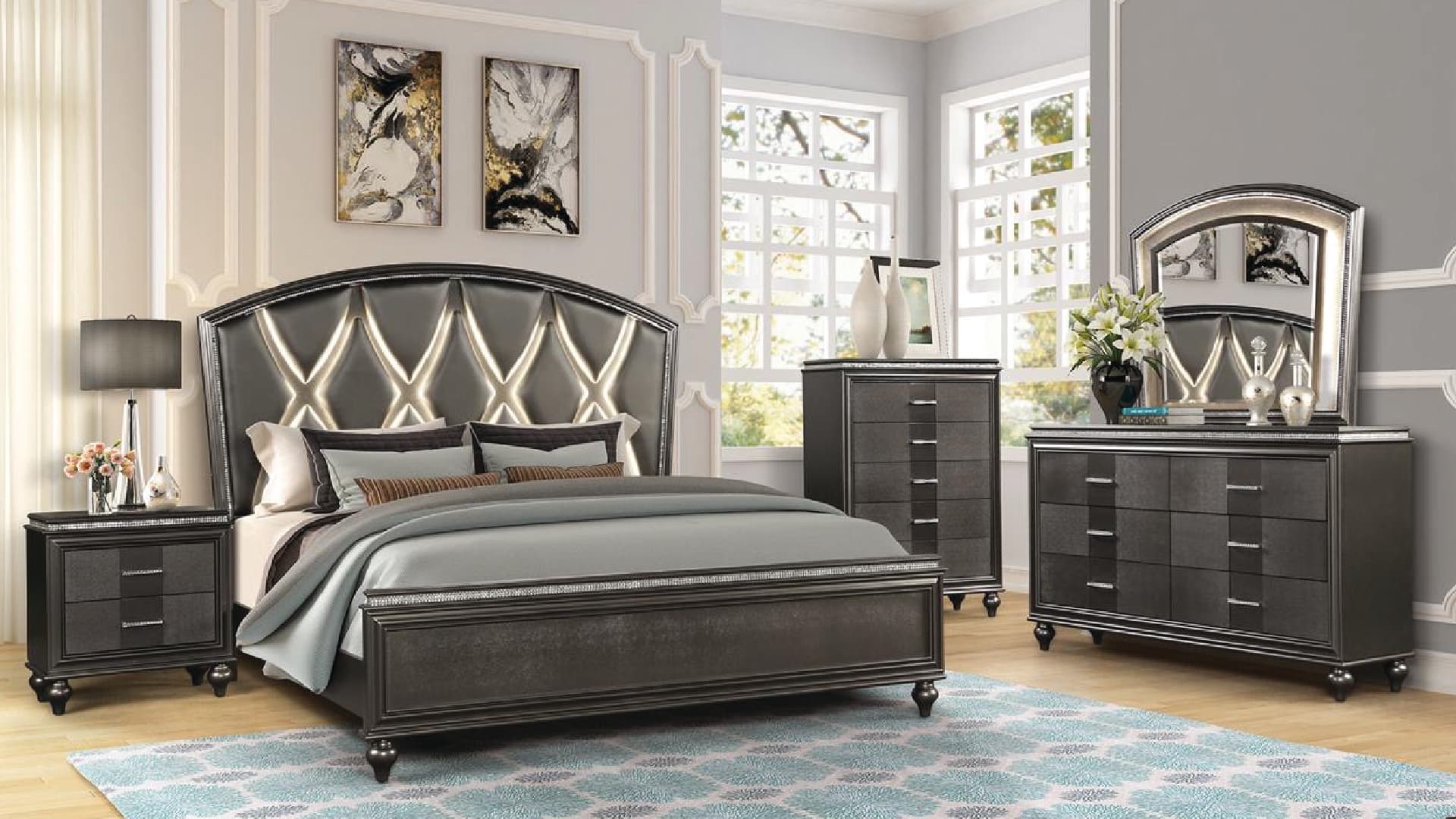 Ginger King Bed + 2 Nightstands